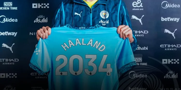 Haaland renova com o Manchester City até 2034.